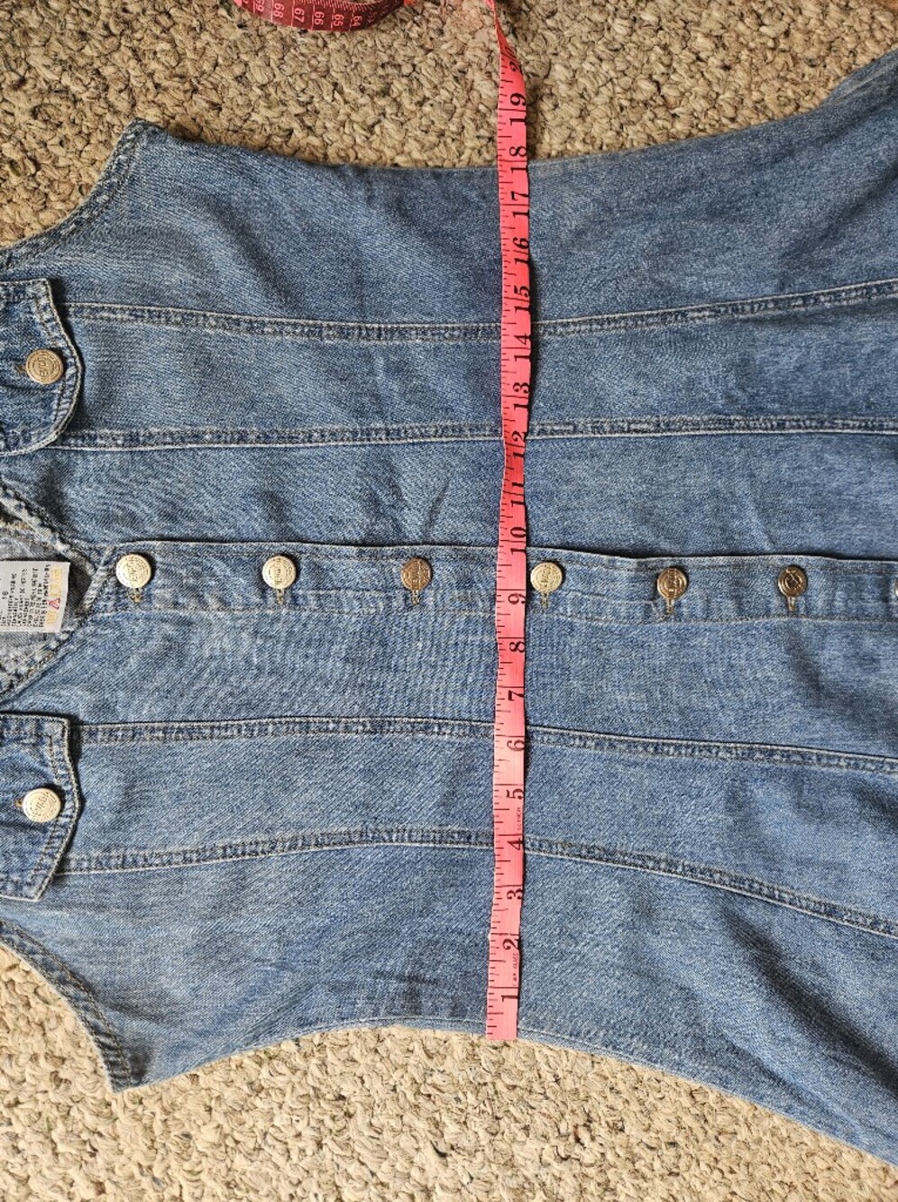 Vintage Nevada Denim Maxi Dress Button Front Prairie 90s Cottagecore - Picture 8 of 10